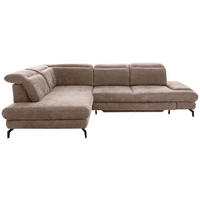 SEDEŽNA GARNITURA, fango  - fango/črna, Design, kovina/tekstil (213/295cm) - Stylife
