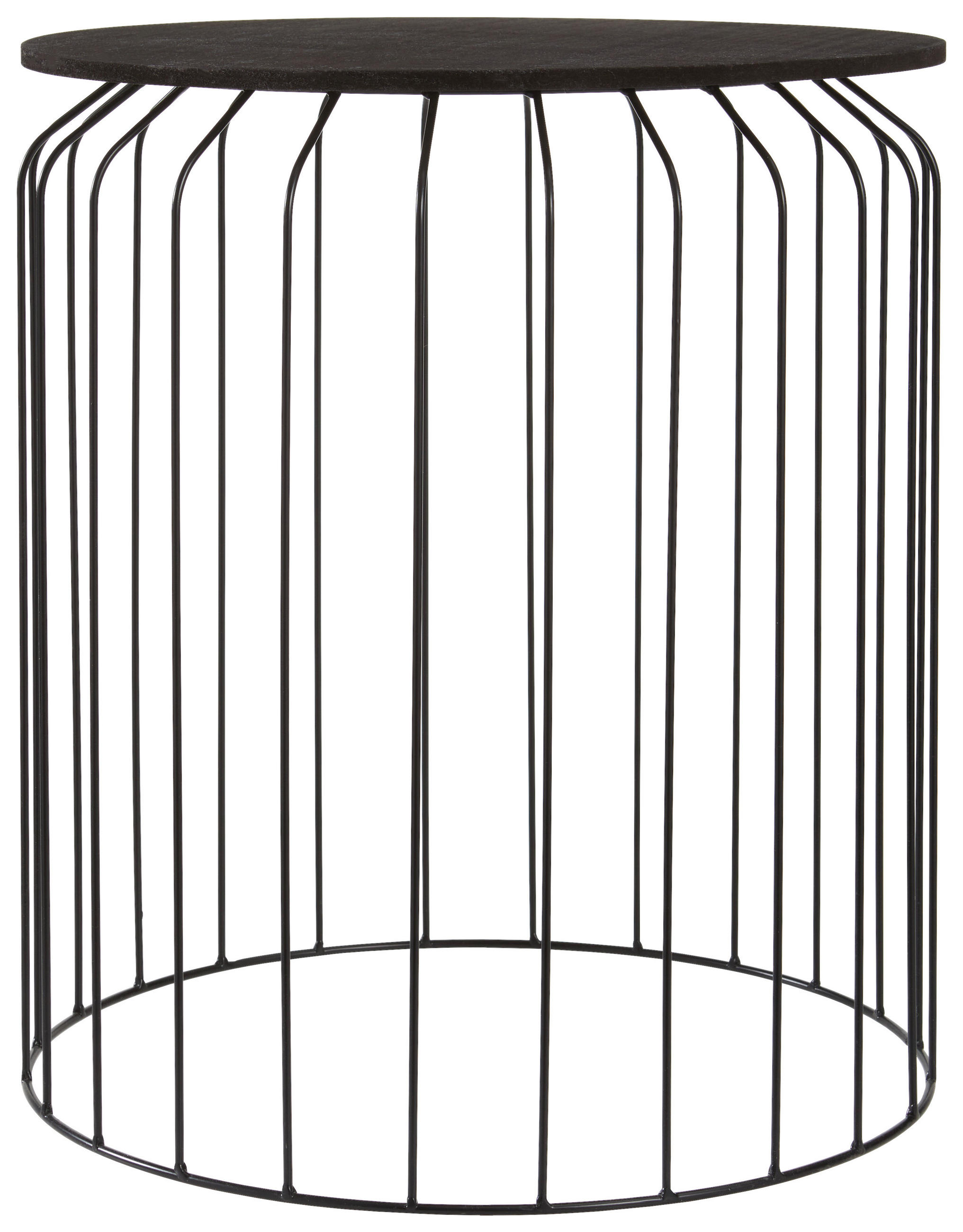 POMOĆNI STOLIĆ crna metal, drvni materijal - crna, Design, drvni materijal/metal (44/50cm) - Ambia Home