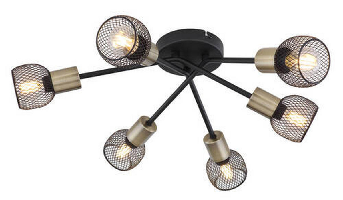 STROPNÍ SVÍTIDLO, 60/18 cm  - černá, Basics, kov (60/18cm) - Globo