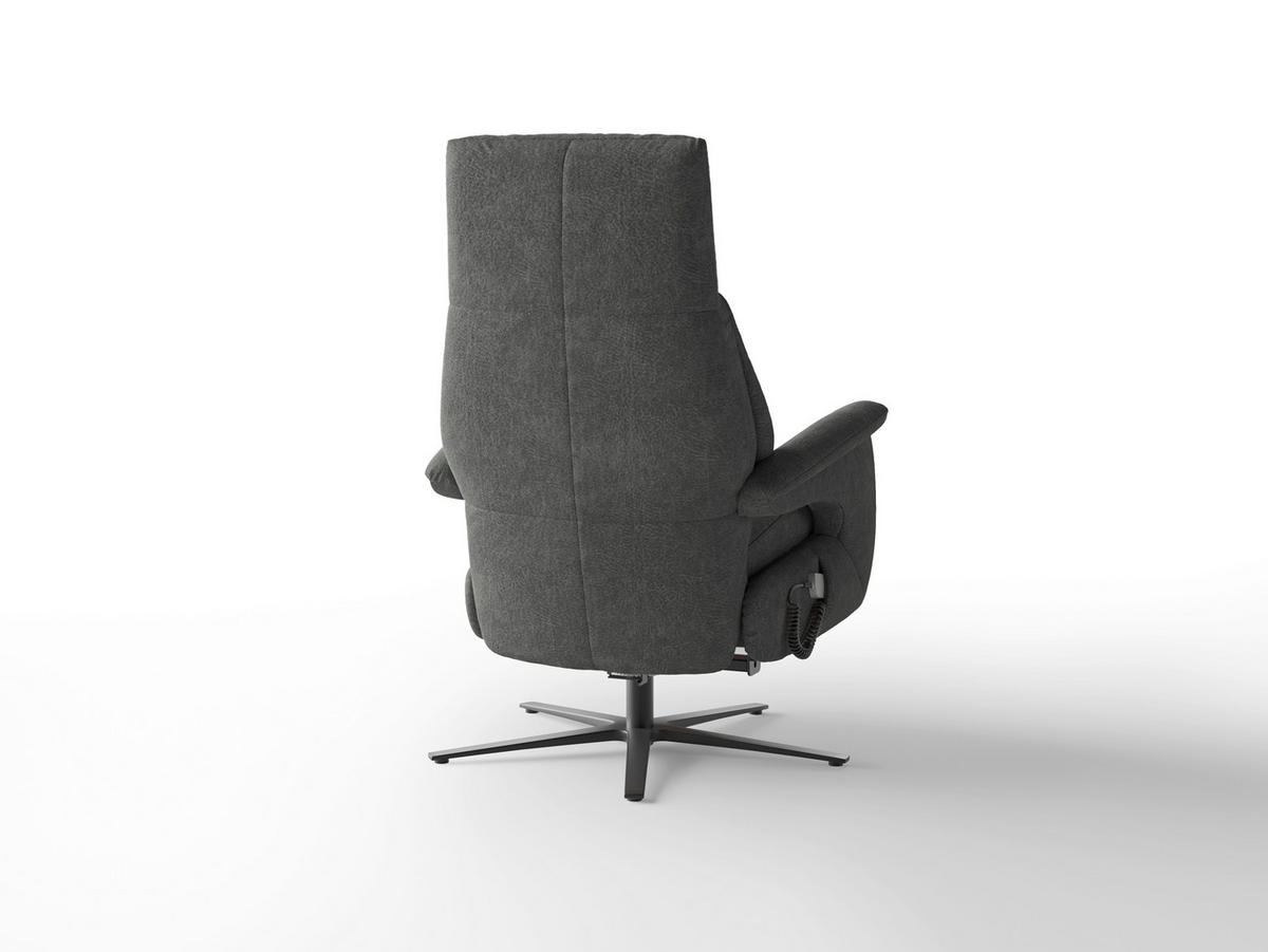 RELAXSESSEL Textil Dunkelgrau  - Dunkelgrau/Schwarz, Basics, Textil/Metall (75/110/85cm) - Sit & More