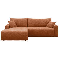 ECKSOFA - Schwarz/Orange, KONVENTIONELL, Kunststoff/Textil (192/270cm) - Carryhome