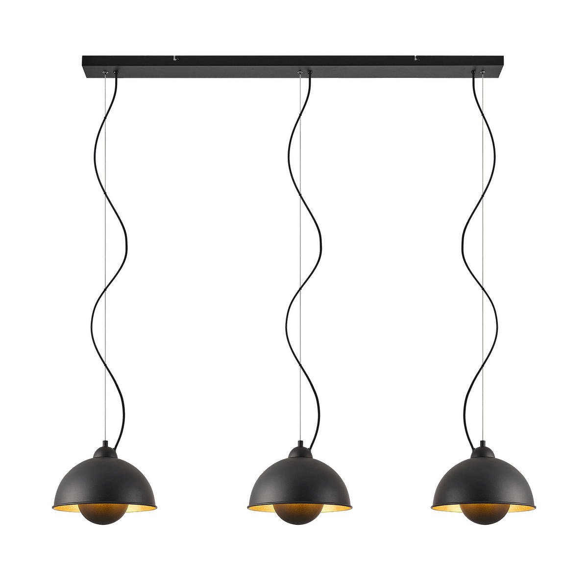 HÄNGELEUCHTE Crosby 120,5/25/150 cm   - Goldfarben/Schwarz, LIFESTYLE, Metall (120,5/25/150cm) - Marama