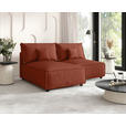 ECKSOFA Terracotta Webstoff Zierkissen, Rückenkissen, Rücken echt  - Terracotta/Schwarz, MODERN, Kunststoff/Textil (153/200cm) - Xora
