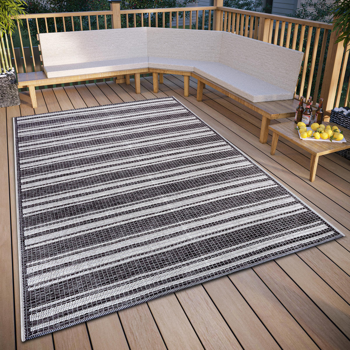 OUTDOORTEPPICH 155/235 cm Clyde Beige, Grau  - Beige/Grau, Design, Kunststoff (155/235cm) - Hanse Home