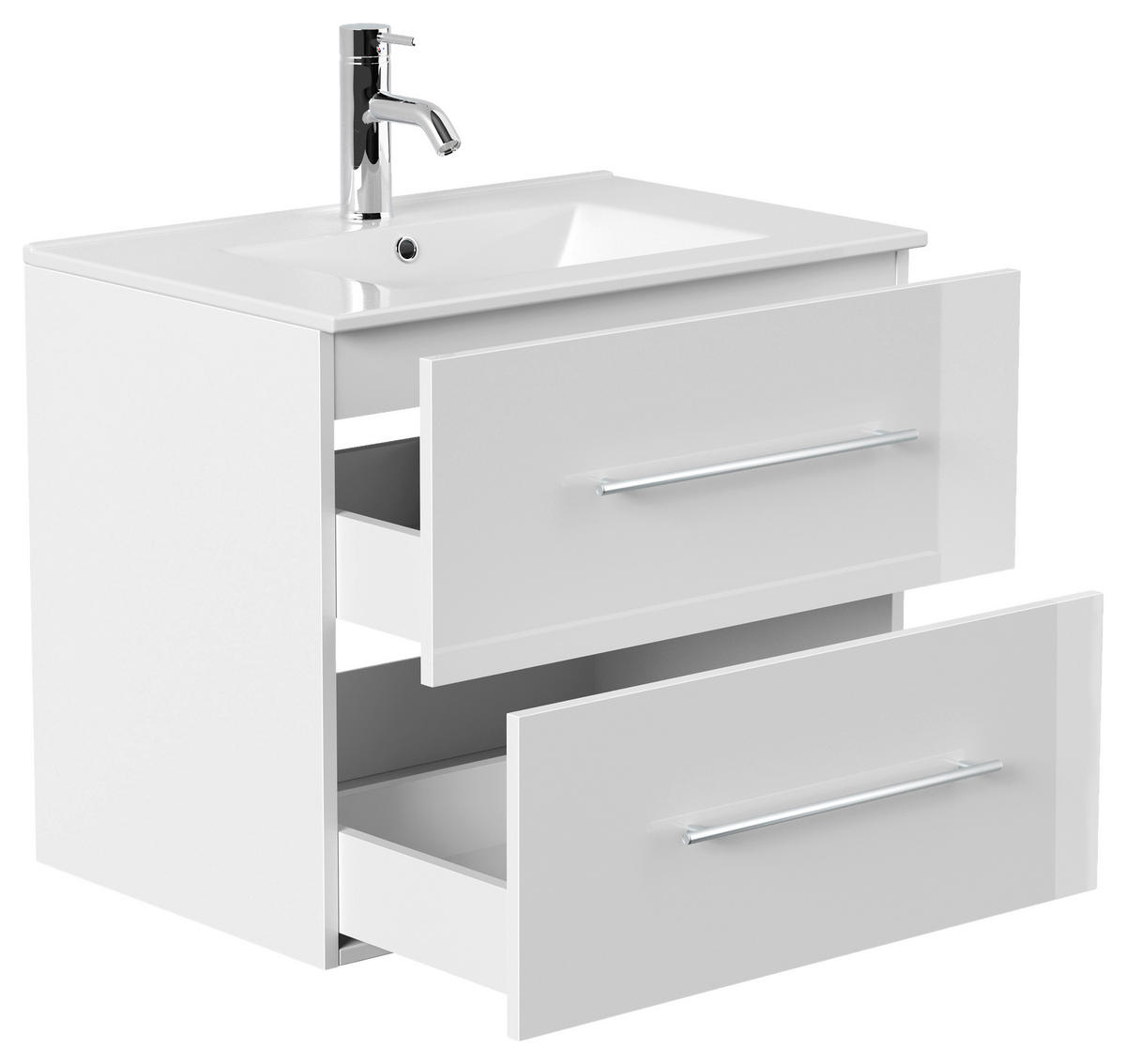 WASCHTISCHKOMBI 71 cm  - Weiß Hochglanz/Weiß, Basics, Keramik/Holzwerkstoff (71cm) - MID.YOU