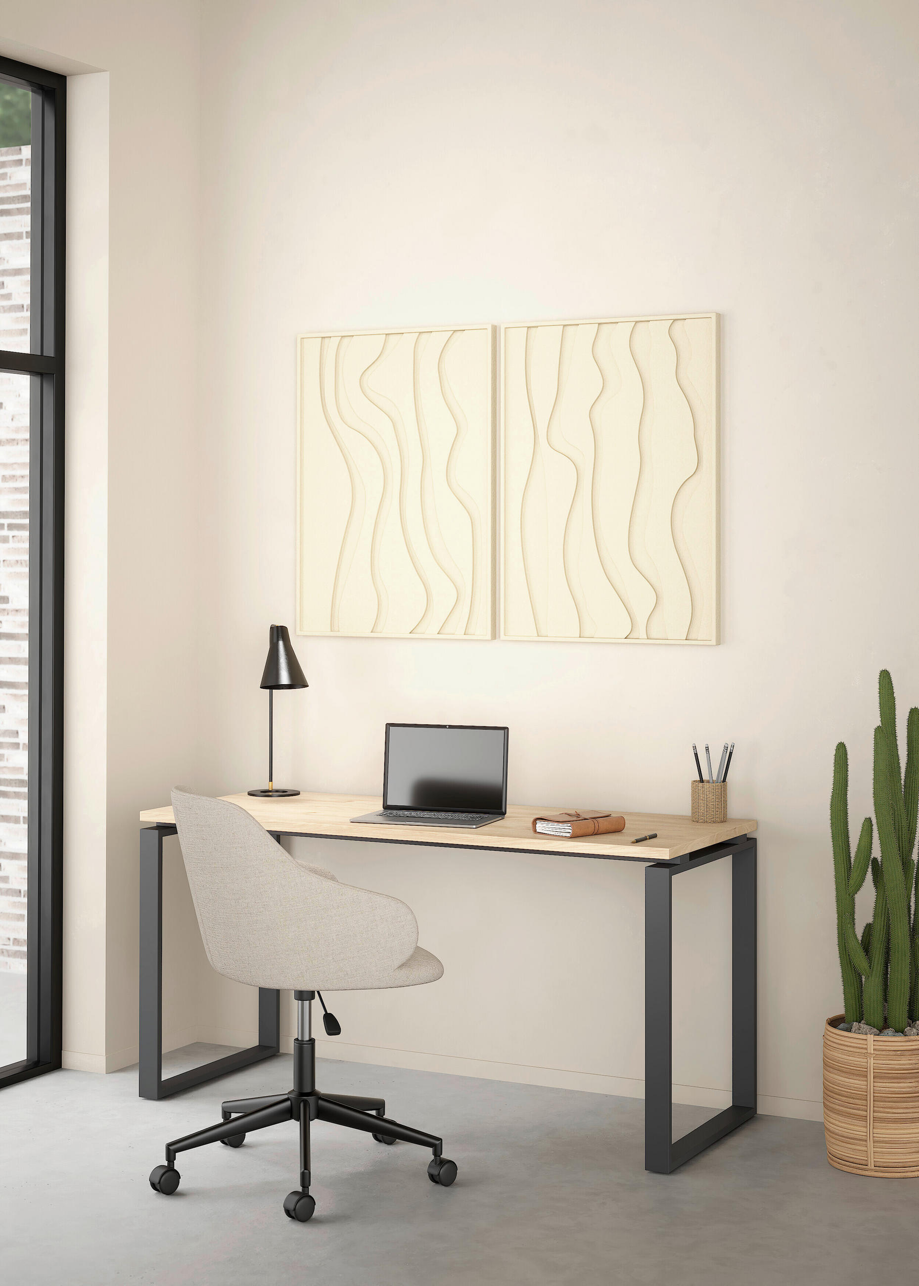 SCHREIBTISCH 120/60/75,6 cm  in Eichefarben  - Eichefarben/Grau, MODERN, Holzwerkstoff/Metall (120/60/75,6cm) - MID.YOU