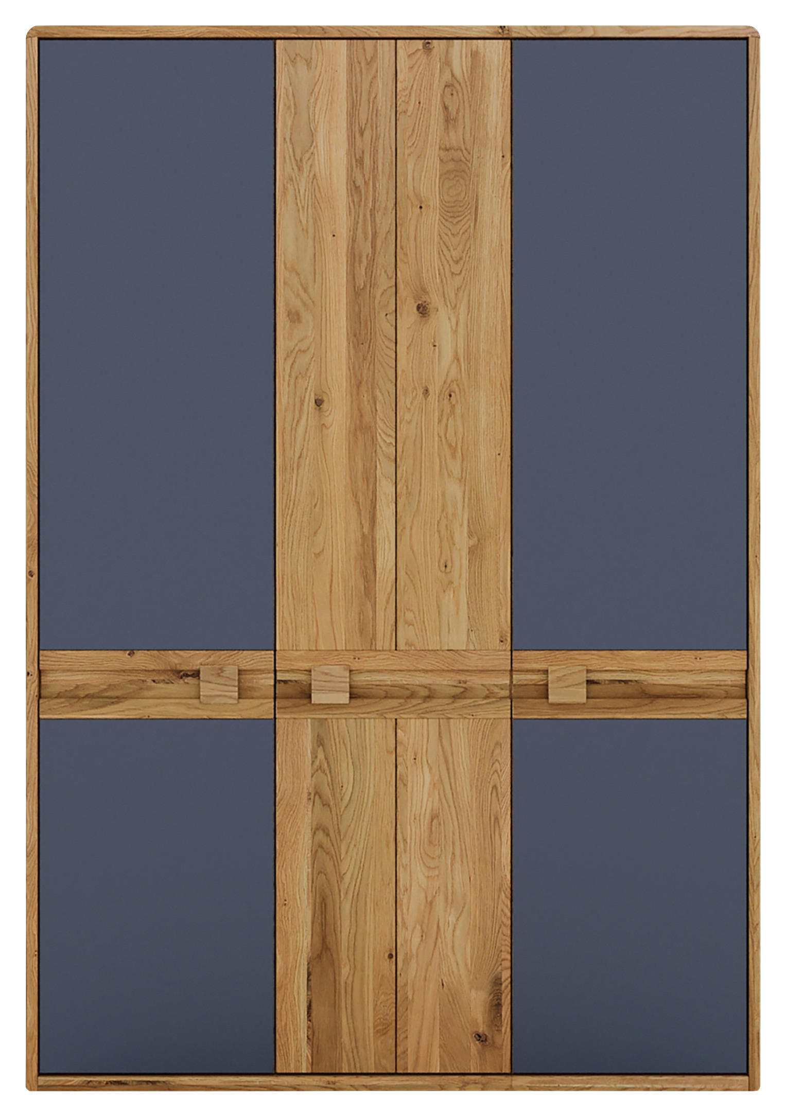 KLEIDERSCHRANK  in Eiche Artisan, Wildeiche, Anthrazit  - Wildeiche/Anthrazit, KONVENTIONELL, Glas/Holz (156,4/225/58cm) - Linea Natura
