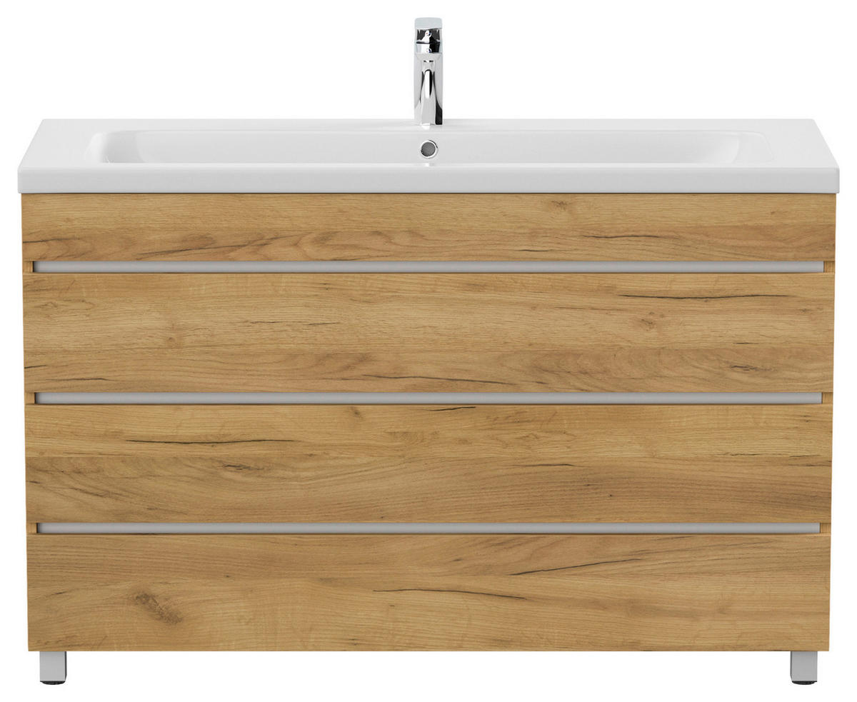 WASCHTISCHKOMBI 120 cm  - Eichefarben/Weiß, Basics, Holzwerkstoff/Stein (120cm) - MID.YOU