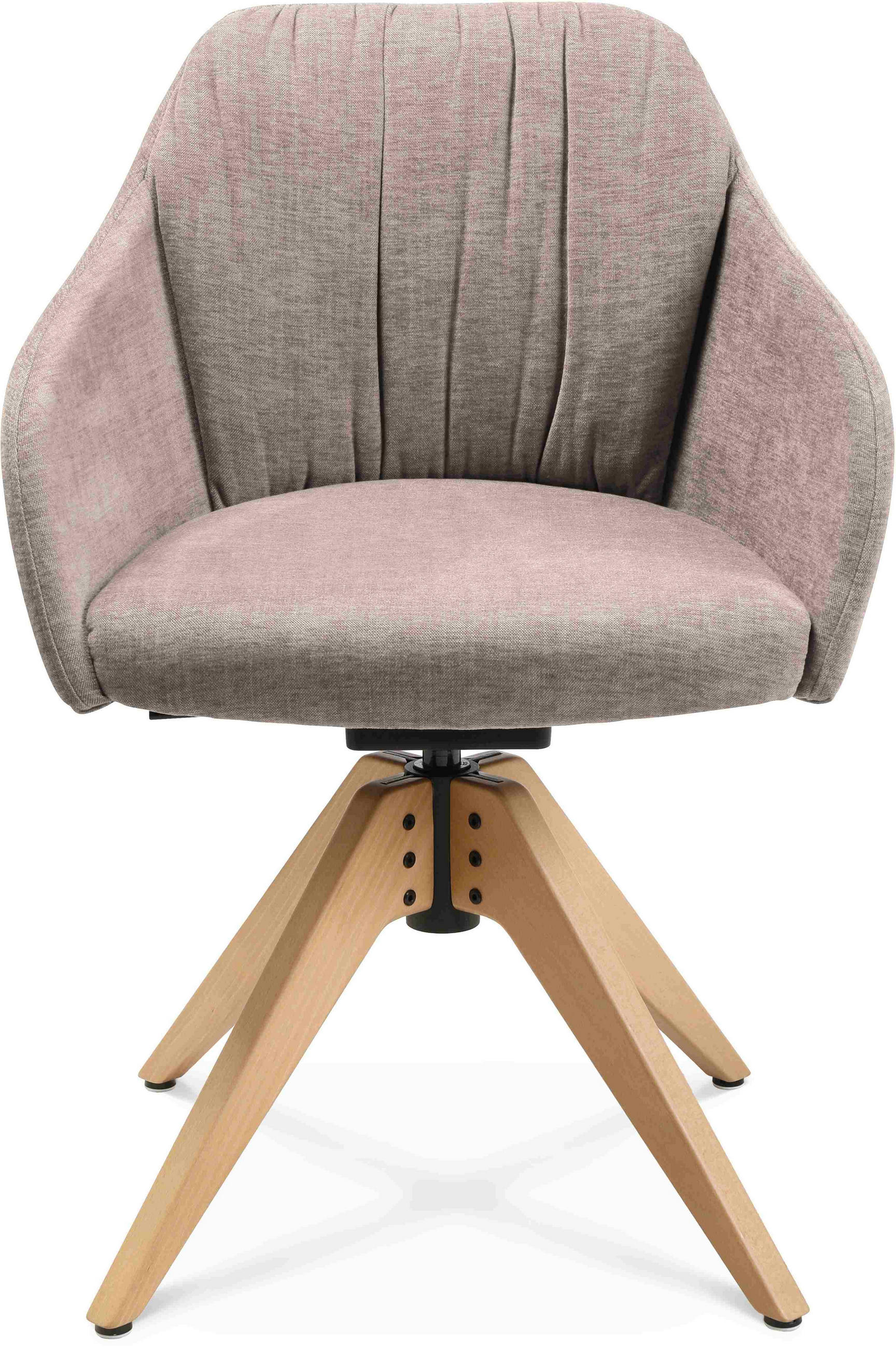 ARMLEHNSTUHL  in Velours  - Ecru/Eichefarben, Design, Holz/Textil (58/82,5-85,2/60cm) - Johann Jakob