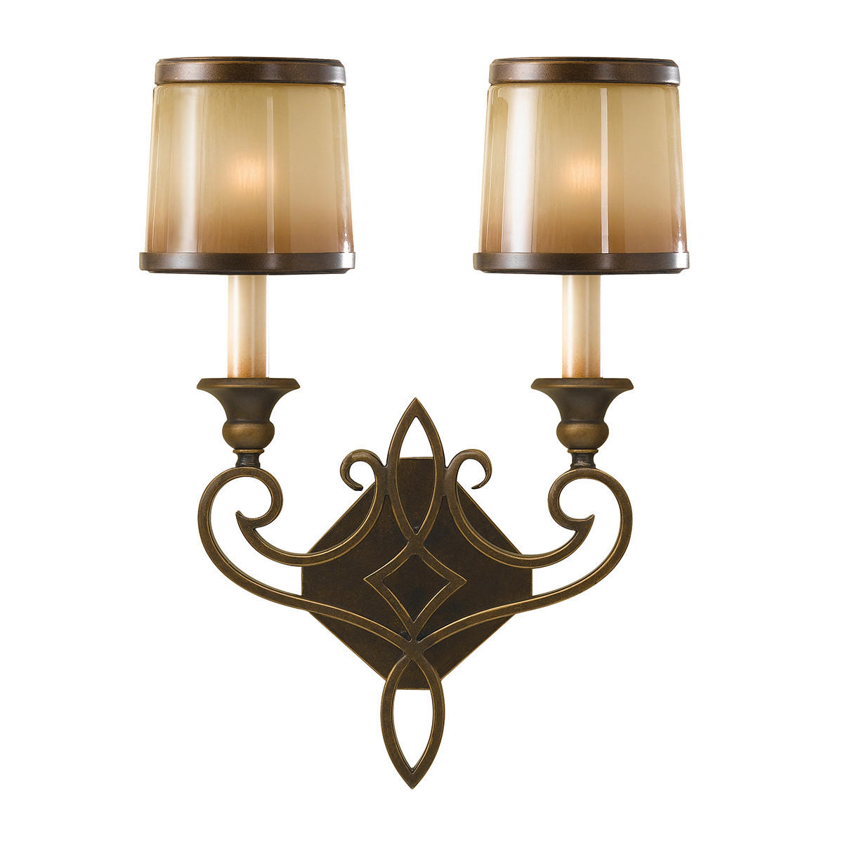 VÄGGLAMPA Elstead Justine 33.7/43.5/14 cm   - bronsfärgad, Klassisk, metall (33.7/43.5/14cm) - Elstead Lighting