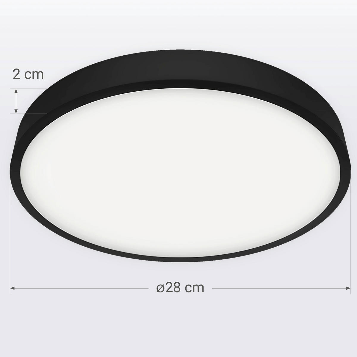 PLAFONIERĂ PENTRU BAIE - alb, Basics, metal (2,5/28/28cm)