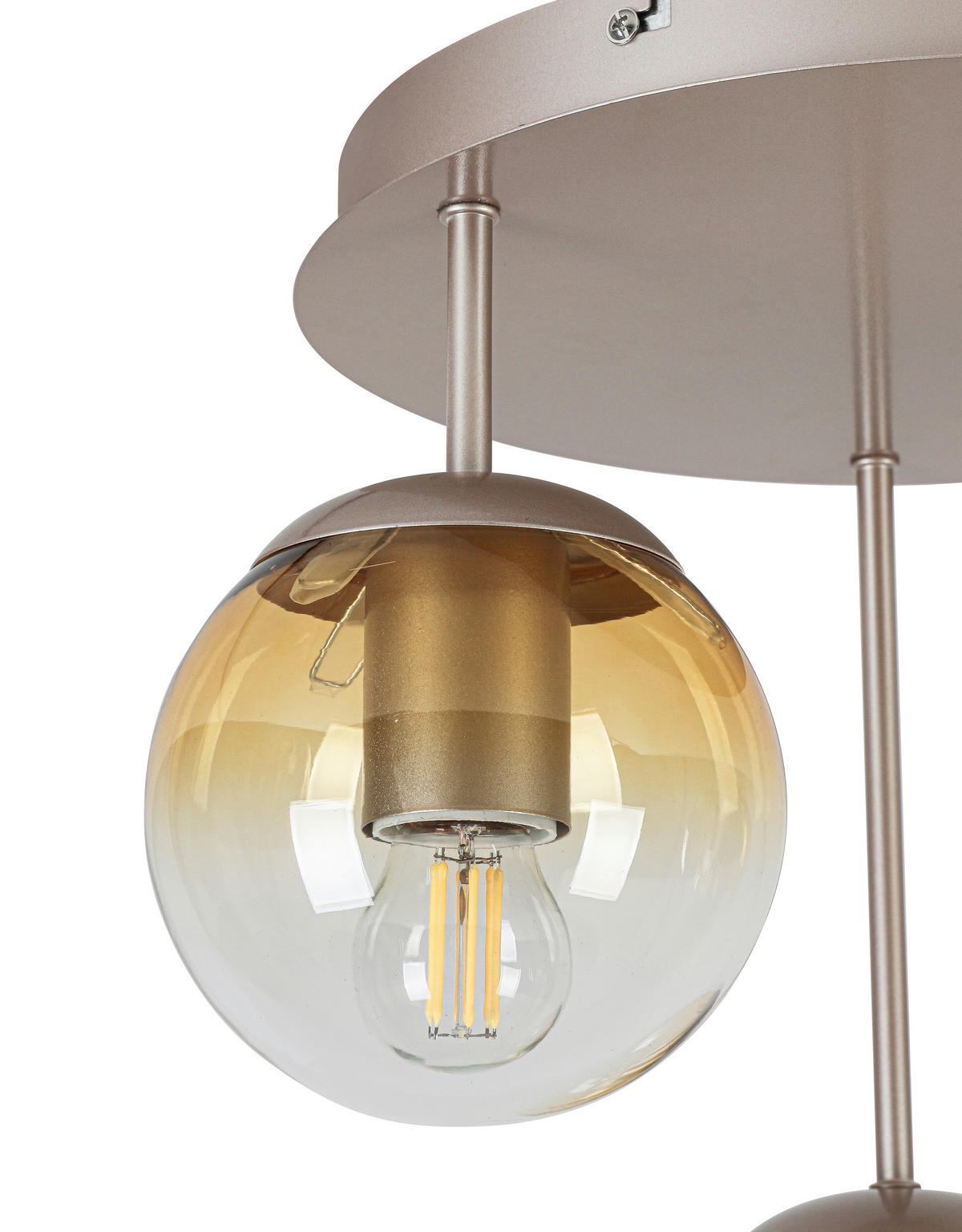 DECKENLEUCHTE    36/35,5/38 cm  - Champagner/Bernsteinfarben, Trend, Glas/Kunststoff (36/35,5/38cm) - Collett's Monde