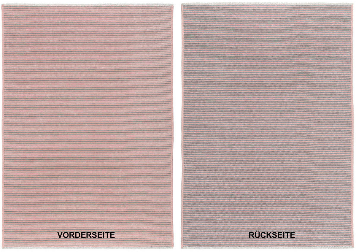 FLACHWEBETEPPICH 200/290 cm Grau, Pink  - Pink/Grau, Design, Textil (200/290cm) - Novel