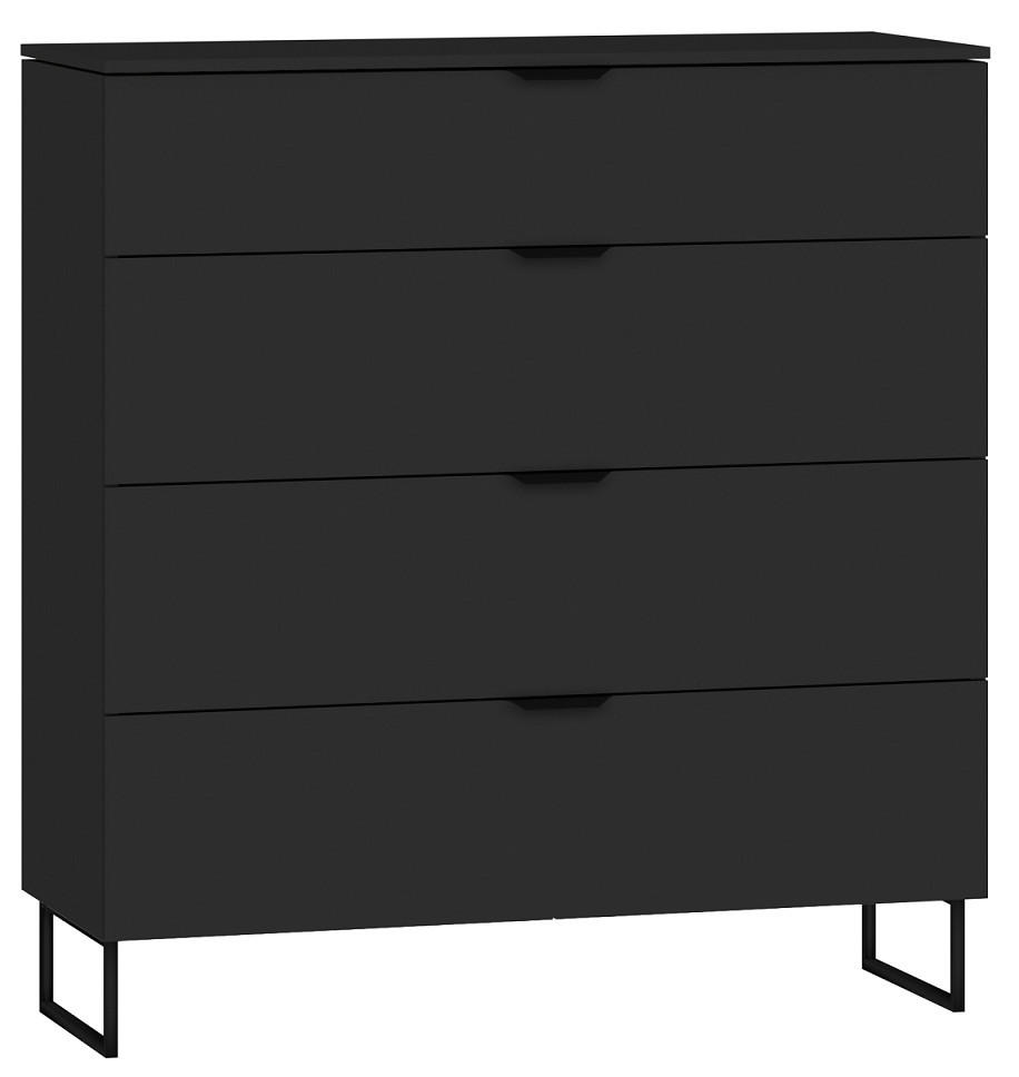 KOMMODE  in 90/98/43 cm  - Schwarz, Design, Holzwerkstoff/Metall (90/98/43cm) - Jutzler