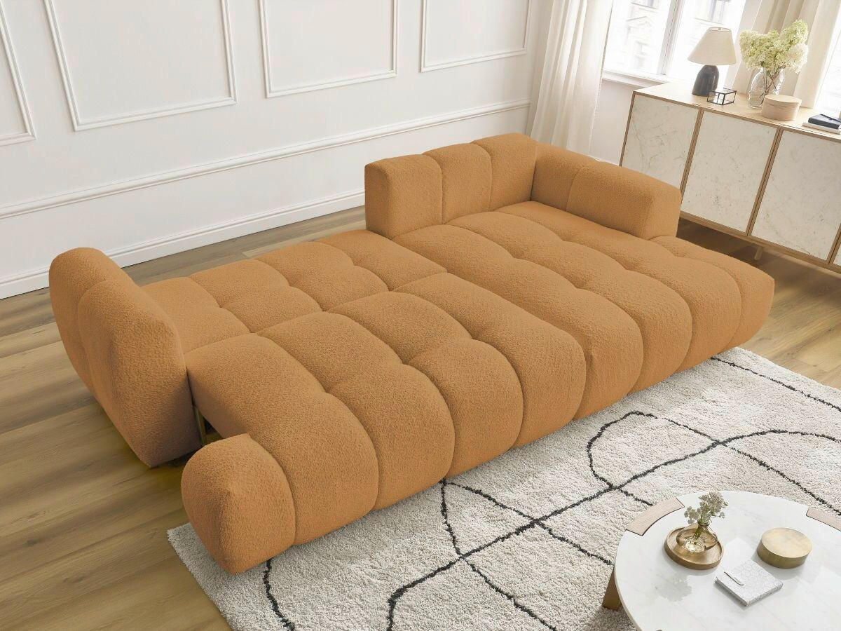 ECKSCHLAFSOFA FUJI Bouclé Gelb  inkl.  - Gelb/Schwarz, MODERN, Kunststoff/Textil (292/160cm)