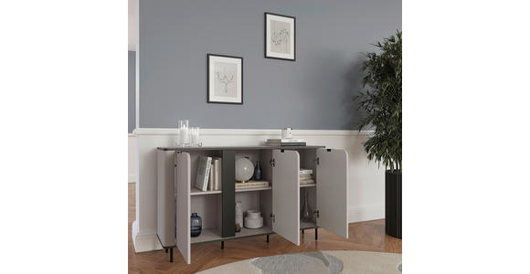 SIDEBOARD  in 136,8/82/35,2 cm  - Kaschmir/Schwarz, MODERN, Holzwerkstoff/Kunststoff (136,8/82/35,2cm) - Carryhome