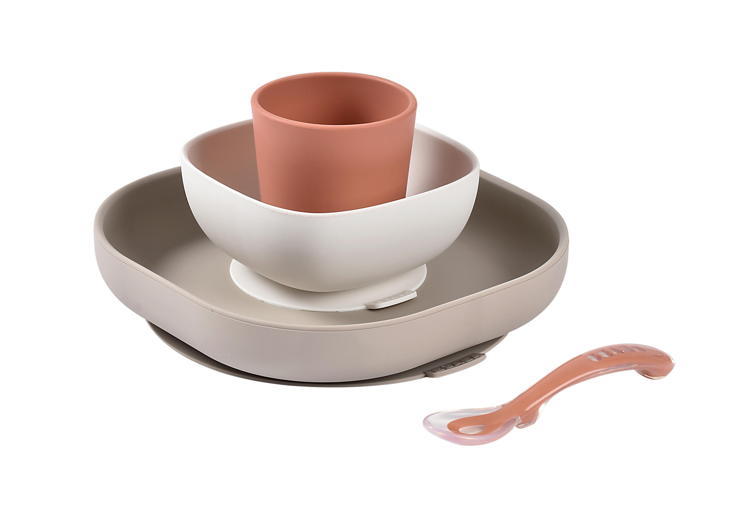 ESSSET  - Terracotta/Weiß, Basics, Kunststoff (18,3/18,3/3,8cm) - Beaba