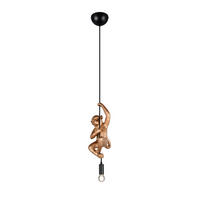 PENDELLEUCHTE FIPS   - Goldfarben/Schwarz, Trend, Kunststoff/Metall (19,5/150/14,5cm)