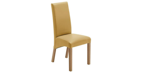 STUHL Lederlook Buchefarben, Currygelb - Currygelb/Buchefarben, KONVENTIONELL, Holz/Textil (47/102/57cm) - Carryhome