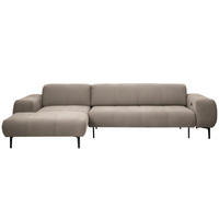 ECKSOFA in Chenille Beige  - Beige/Schwarz, Design, Textil/Metall (167/311cm) - Xora