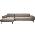 ECKSOFA in Chenille Beige  167/311 cm  - Beige/Schwarz, Design, Textil/Metall (167/311cm) - Xora