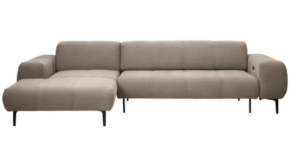 ECKSOFA in Chenille Beige 167/311 cm - Beige/Schwarz, Design, Textil/Metall (167/311cm) - Xora