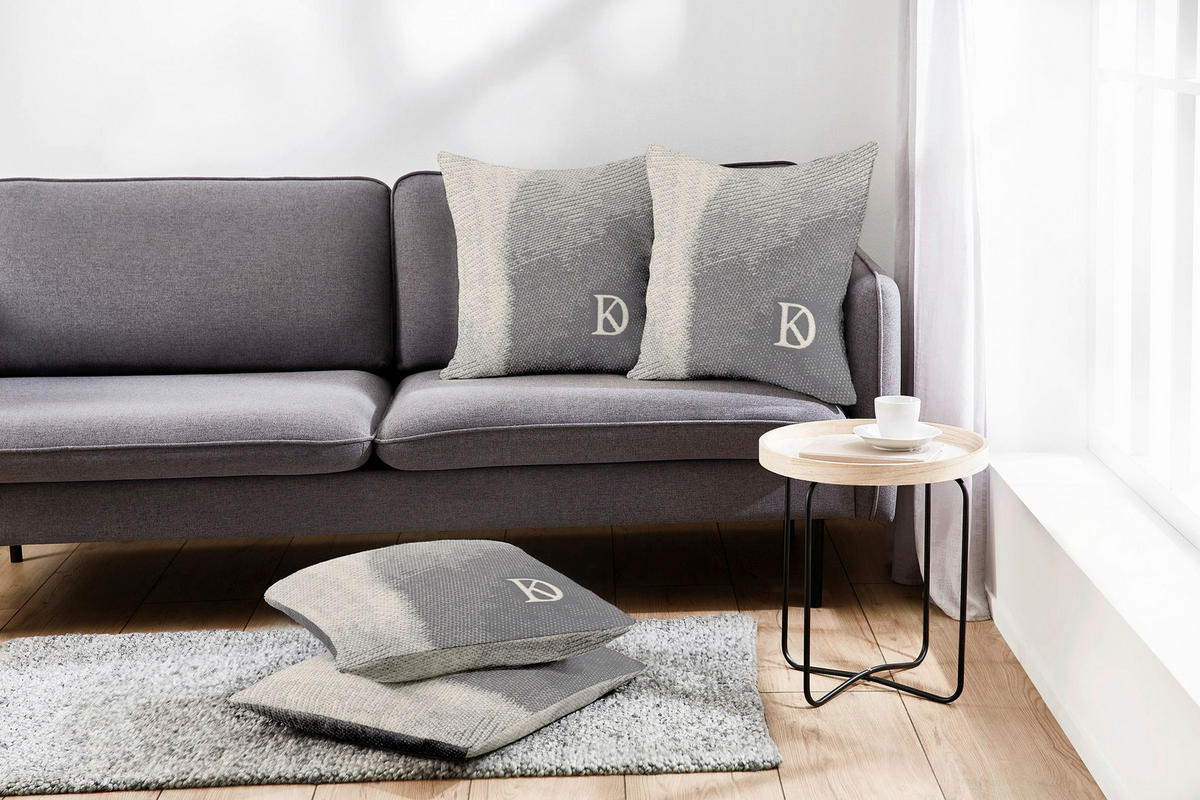 PÁRNAHUZAT 50/50 cm  - fehér/szürke, Basics, textil (50/50cm) - Dieter Knoll