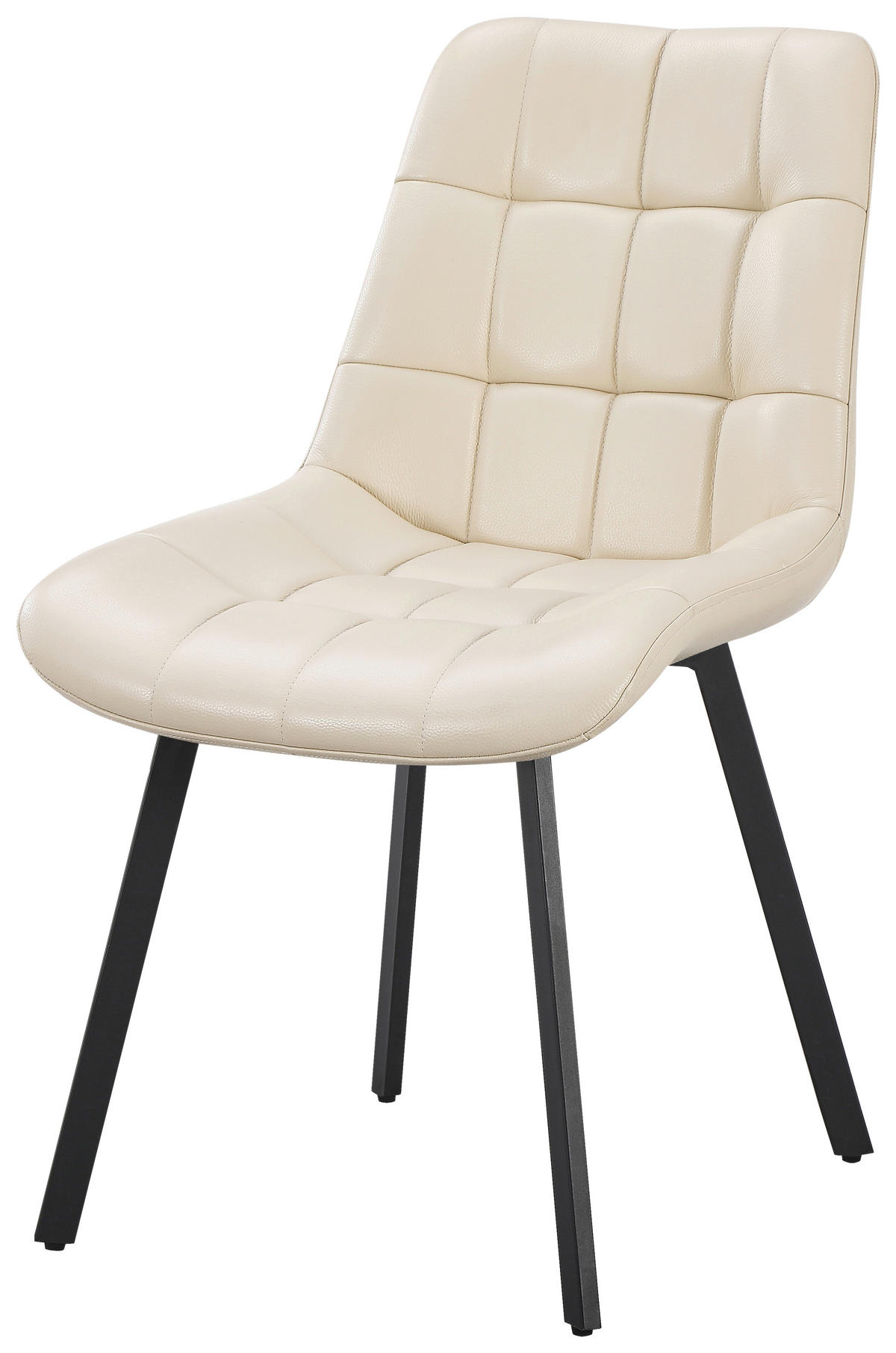 ČETVERONOŽNA STOLICA  crna, bež  metal, koža      - bež/crna, Moderno, koža/metal (51/88/62cm) - Livetastic