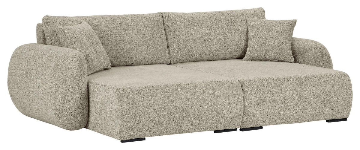 BIGSOFA Flachgewebe Mintgrün  - Schwarz/Mintgrün, KONVENTIONELL, Kunststoff/Textil (250/72/145cm) - Carryhome