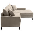 ECKSOFA  in Cord Taupe  280/173 cm  - Taupe/Schwarz, KONVENTIONELL, Textil/Metall (280/173cm) - Hom`in