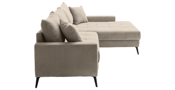 ECKSOFA  in Cord Taupe  280/173 cm  - Taupe/Schwarz, KONVENTIONELL, Textil/Metall (280/173cm) - Hom`in