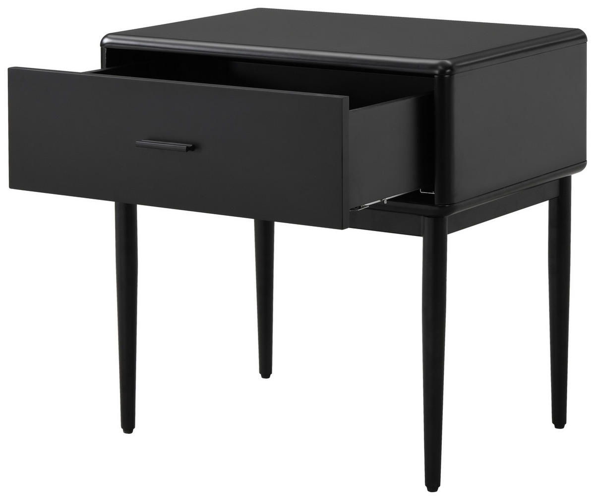 NOPTIERĂ in negru  - negru, Modern, metal/material pe bază de lemn (54/55/40cm) - Livetastic