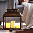 Laterne inkl. LED-Kerzen braun - Braun, Trend, Holz (20/40/52cm)