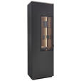 VITRINE Anthrazit  60,8/198,6/40 cm  - Anthrazit/Schwarz, Design, Glas/Holz (60,8/198,6/40cm) - Dieter Knoll