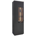 VITRINE in Eiche Anthrazit  - Anthrazit/Schwarz, Design, Glas/Holz (60,8/198,6/40cm) - Dieter Knoll