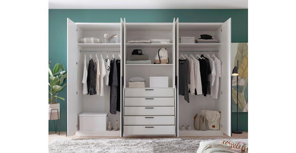 KLEIDERSCHRANK  in Weiß  - Schwarz/Weiß, KONVENTIONELL, Holzwerkstoff/Kunststoff (270/210/52cm) - Carryhome