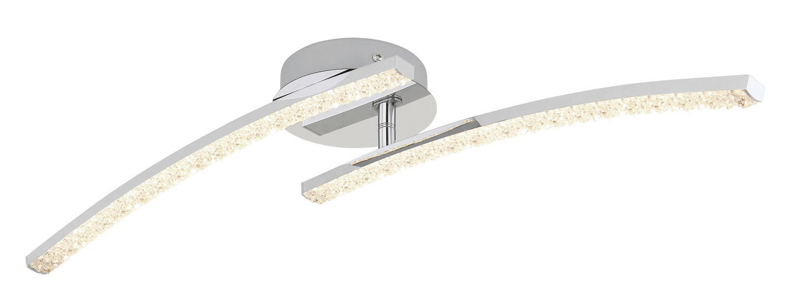 LED MENNYEZETI LÁMPA - krómszínű, Design, műanyag/fém (59/12/10.5cm)