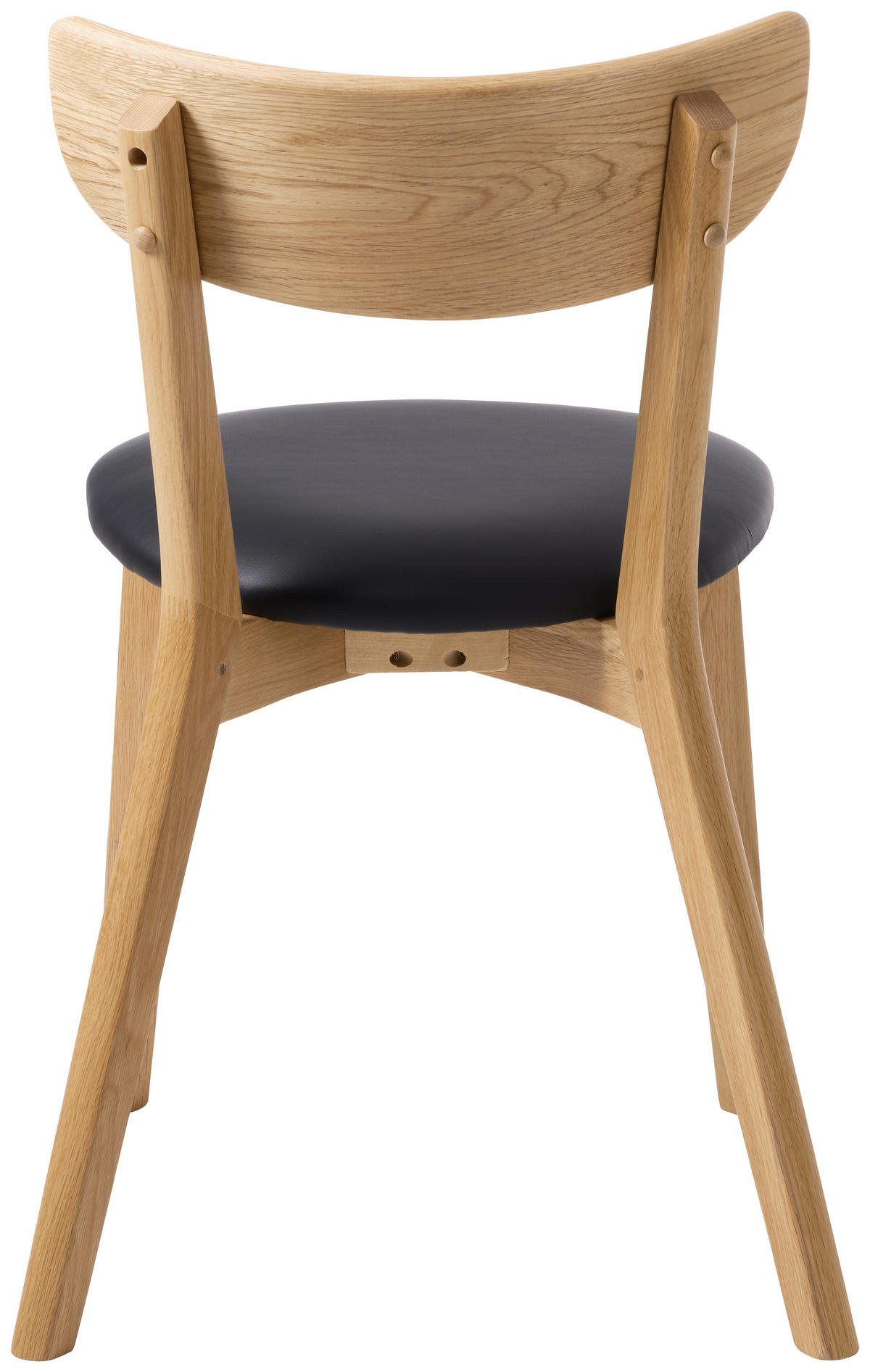 STUHL-SET 2 Stück  in Lederlook  - Eichefarben/Schwarz, Design, Holz/Textil (48/81/50cm) - Linea Natura