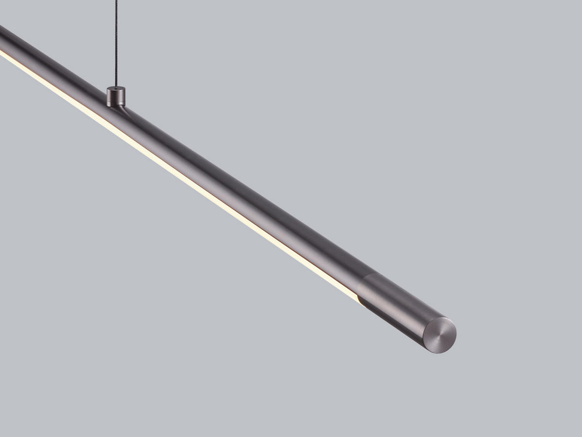 LED-HÄNGELEUCHTE Leda 133/4/20-210 cm   - Grau, Design, Kunststoff/Metall (133/4/20-210cm) - Helestra