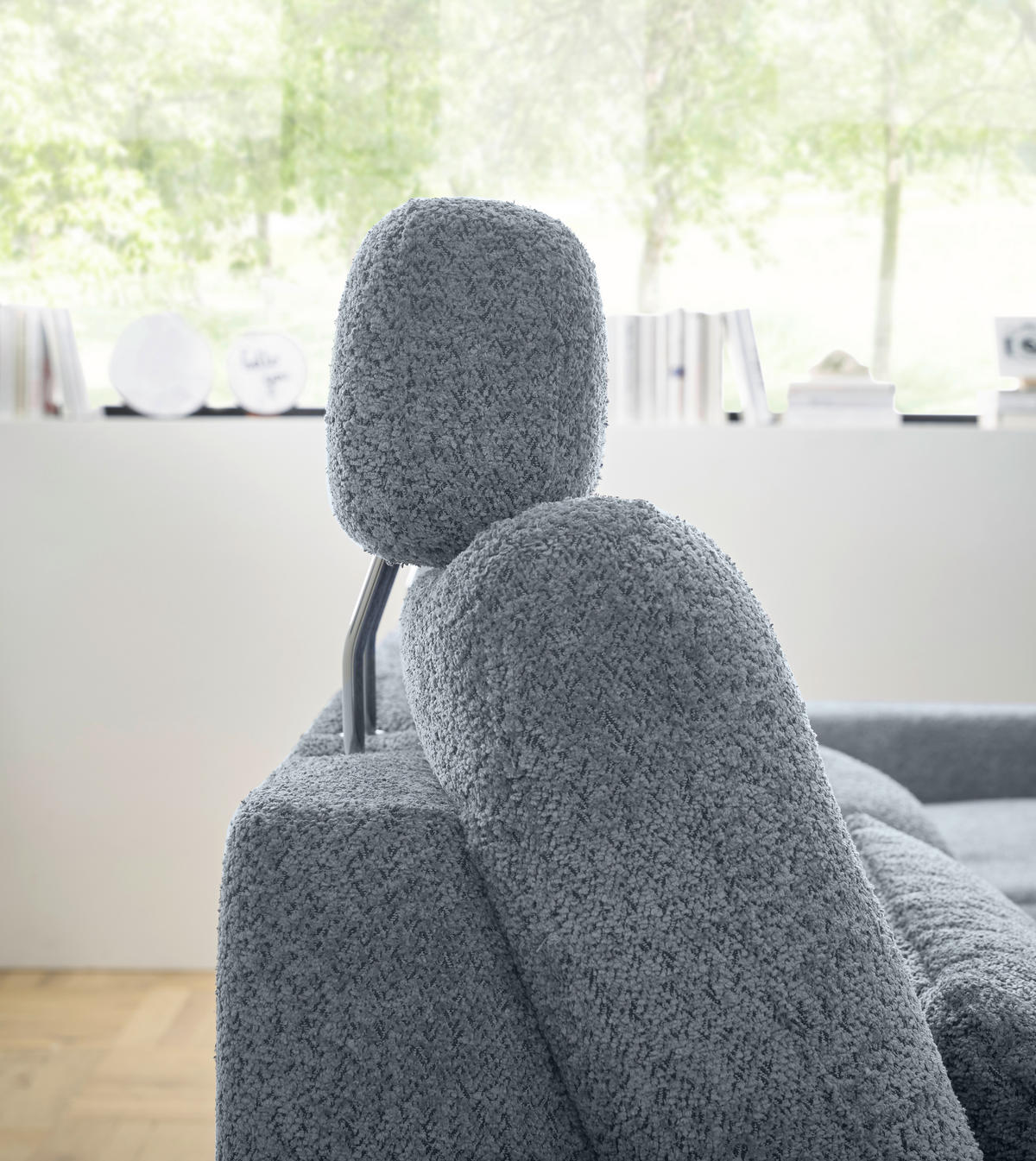 ECKSOFA Blau Chenille  - Blau/Schwarz, KONVENTIONELL, Textil/Metall (294/184cm) - SetOne by Musterring
