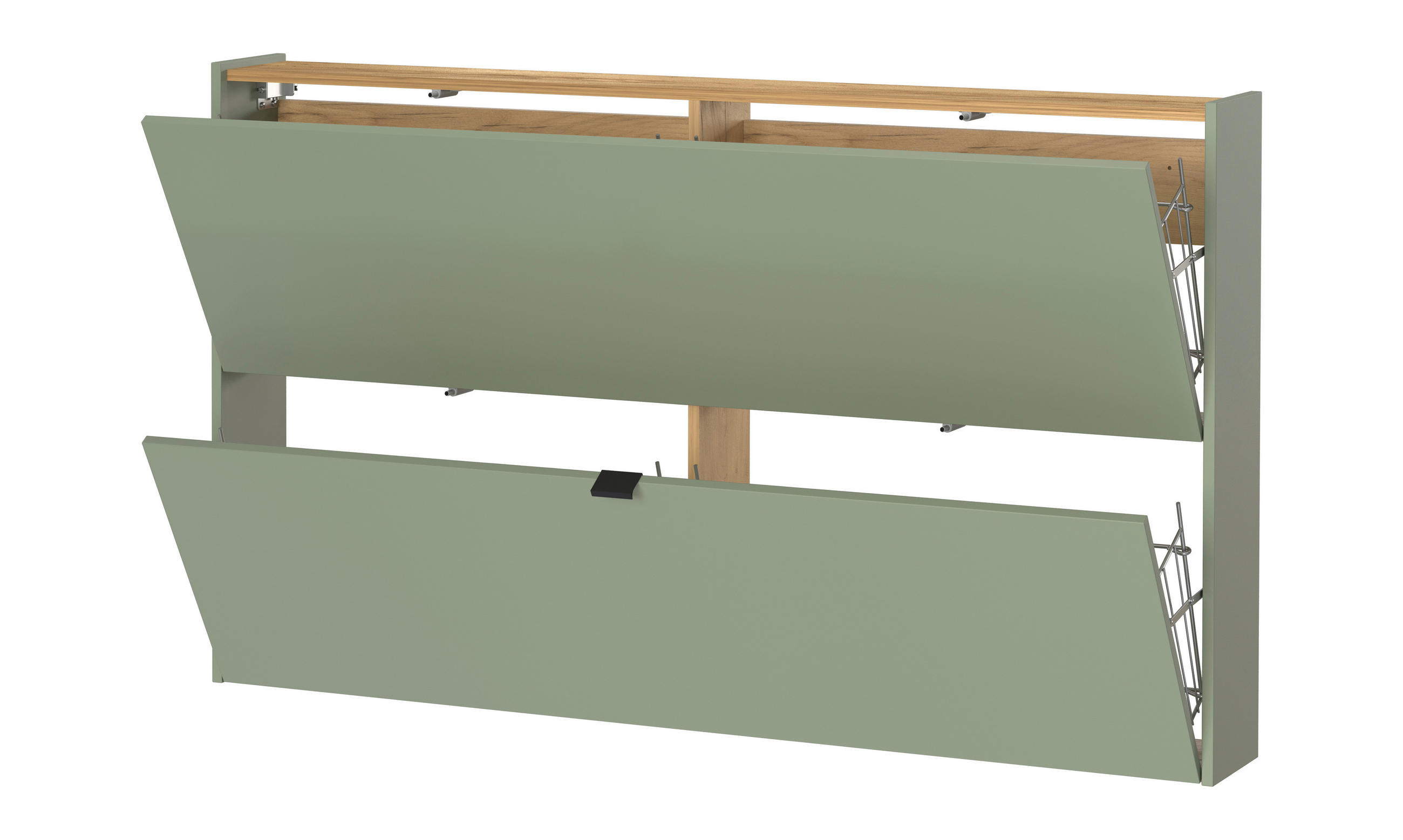 HÄNGESCHUHSCHRANK 140/83/18 cm  - Eichefarben/Pastellgrün, Design, Holzwerkstoff/Metall (140/83/18cm)
