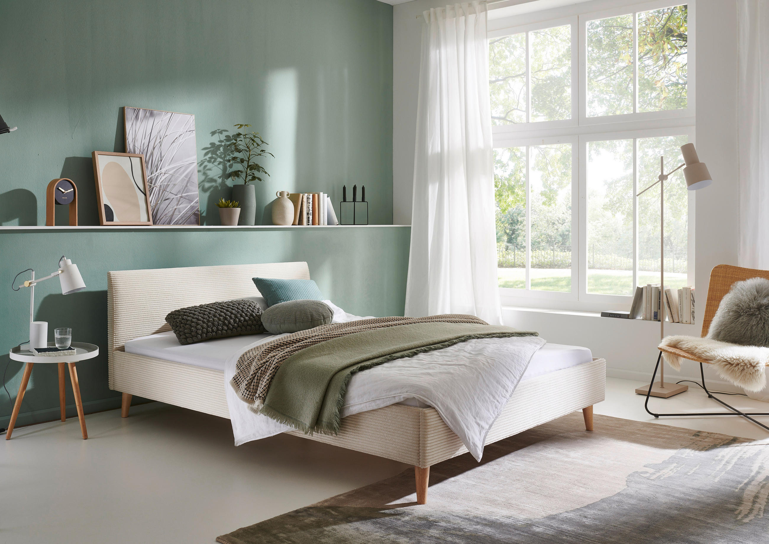 POLSTERBETT 140/200 cm  in Beige  - Eichefarben/Beige, Trend, Holz/Textil (140/200cm) - Boxxx