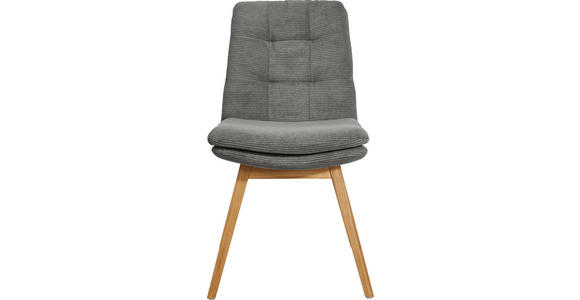 STUHL  Stoffauswahl, Typenauswahl, Gestellauswahl Cord  - Eichefarben/Grau, Design, Holz/Textil (49/90/69cm) - Johann Jakob