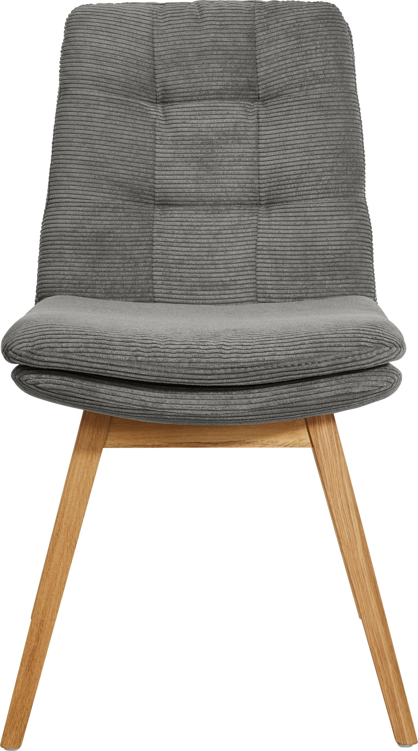 STUHL  in Cord  - Eichefarben/Grau, Design, Holz/Textil (49/90/69cm) - Johann Jakob