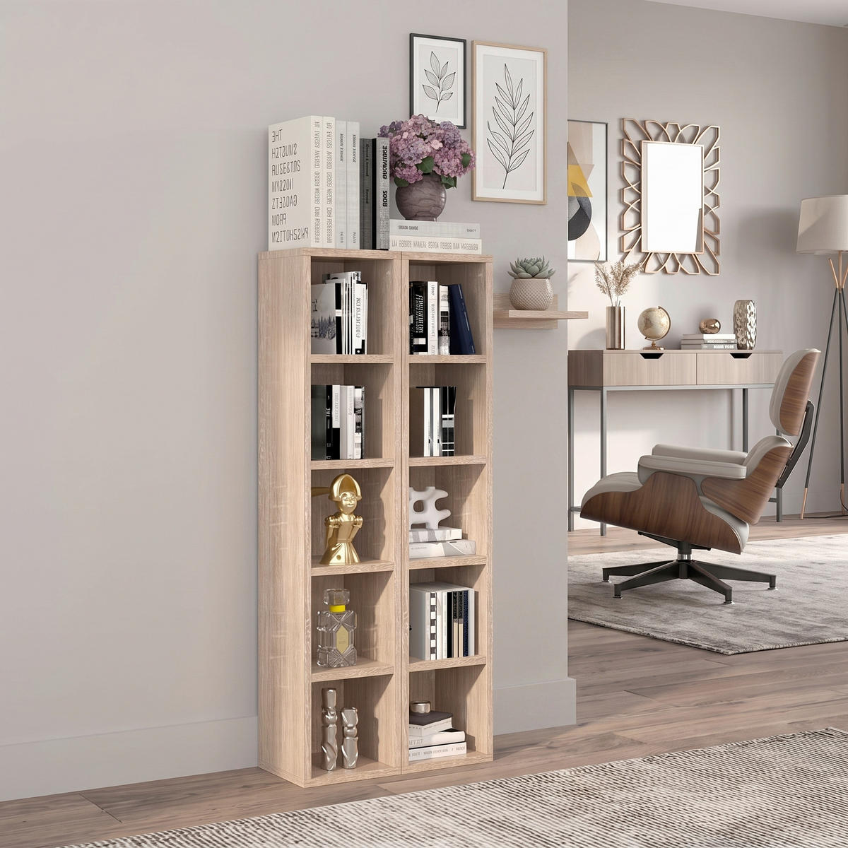 CD-REGAL Sonoma Eiche  - Sonoma Eiche, Design, Holzwerkstoff (40/94/17cm) - MID.YOU