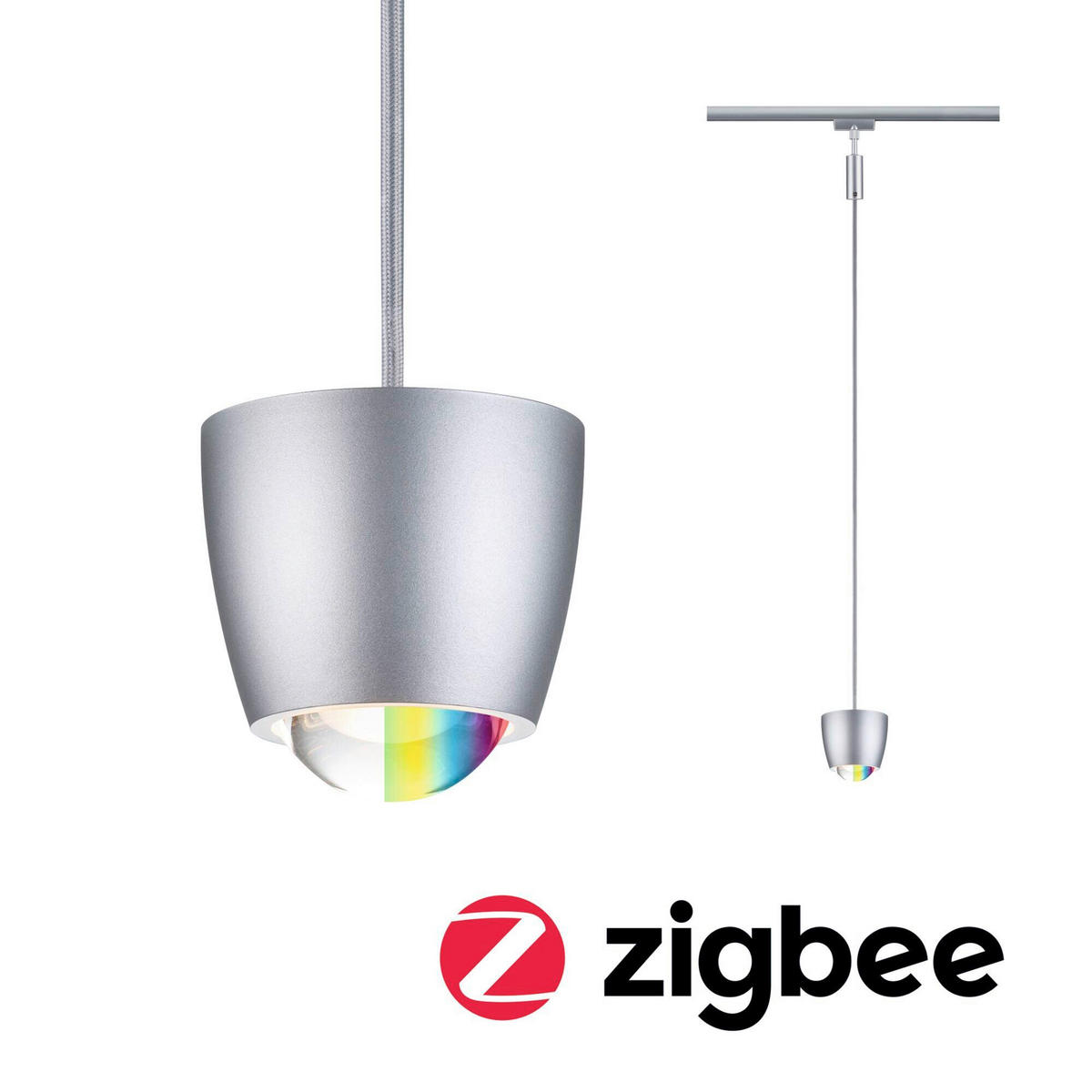 SCHIENENSYSTEM-HÄNGELEUCHTE URail Tyros 10,0/130 cm   - Chromfarben, Basics, Kunststoff (10,0/130cm) - Paulmann