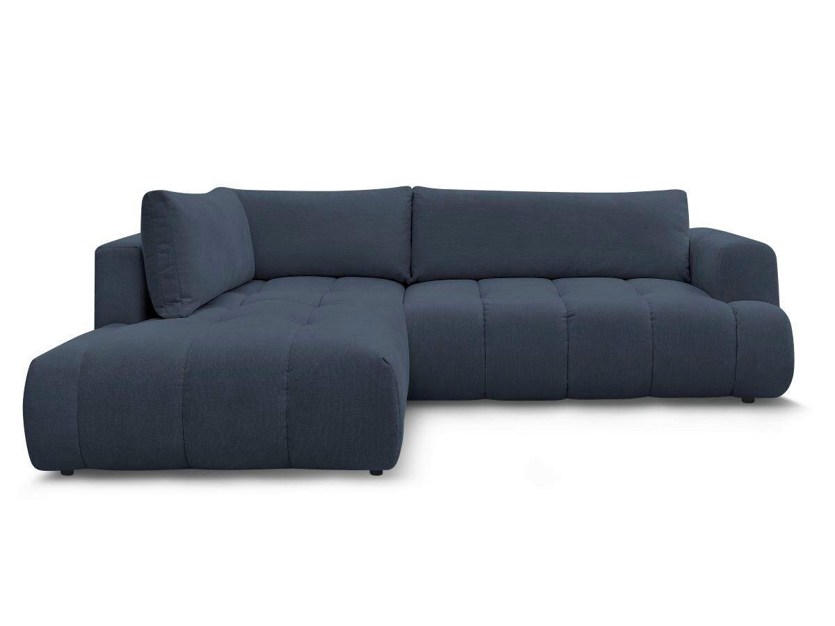 ECKSCHLAFSOFA FUJI Leinenoptik Dunkelblau  inkl.  - Schwarz/Dunkelblau, MODERN, Kunststoff/Textil (204/282cm)