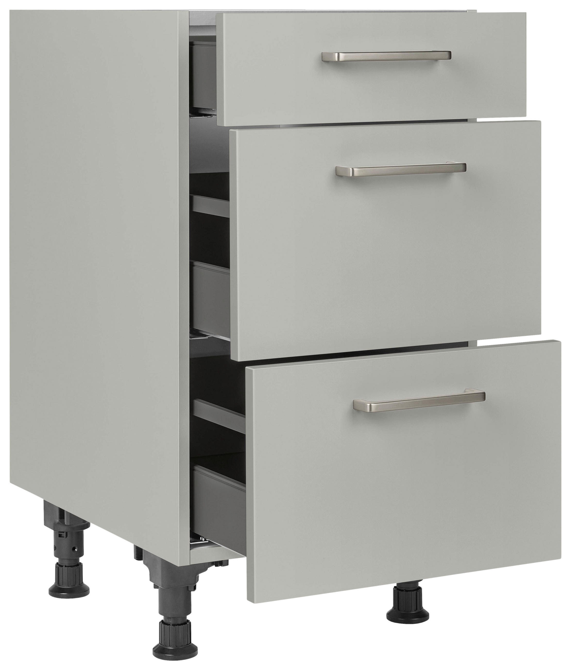 SCHUBKASTENUNTERSCHRANK 45/87/56 cm  in Grau  - Edelstahlfarben/Grau, MODERN, Holzwerkstoff/Metall (45/87/56cm) - Nobilia
