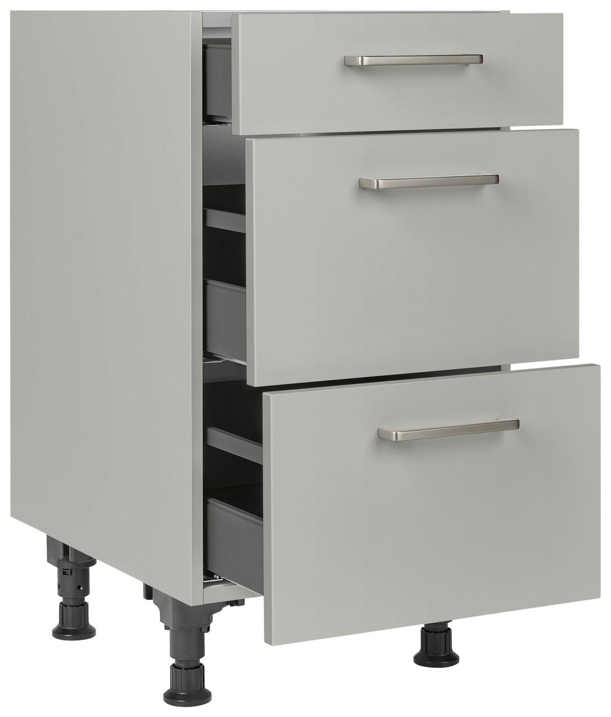 SCHUBKASTENUNTERSCHRANK 45/87/56 cm  in Grau  - Edelstahlfarben/Grau, MODERN, Holzwerkstoff/Metall (45/87/56cm) - Nobilia