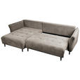 ECKSOFA Taupe Chenille  - Taupe/Schwarz, MODERN, Textil/Metall (200/285cm) - Carryhome